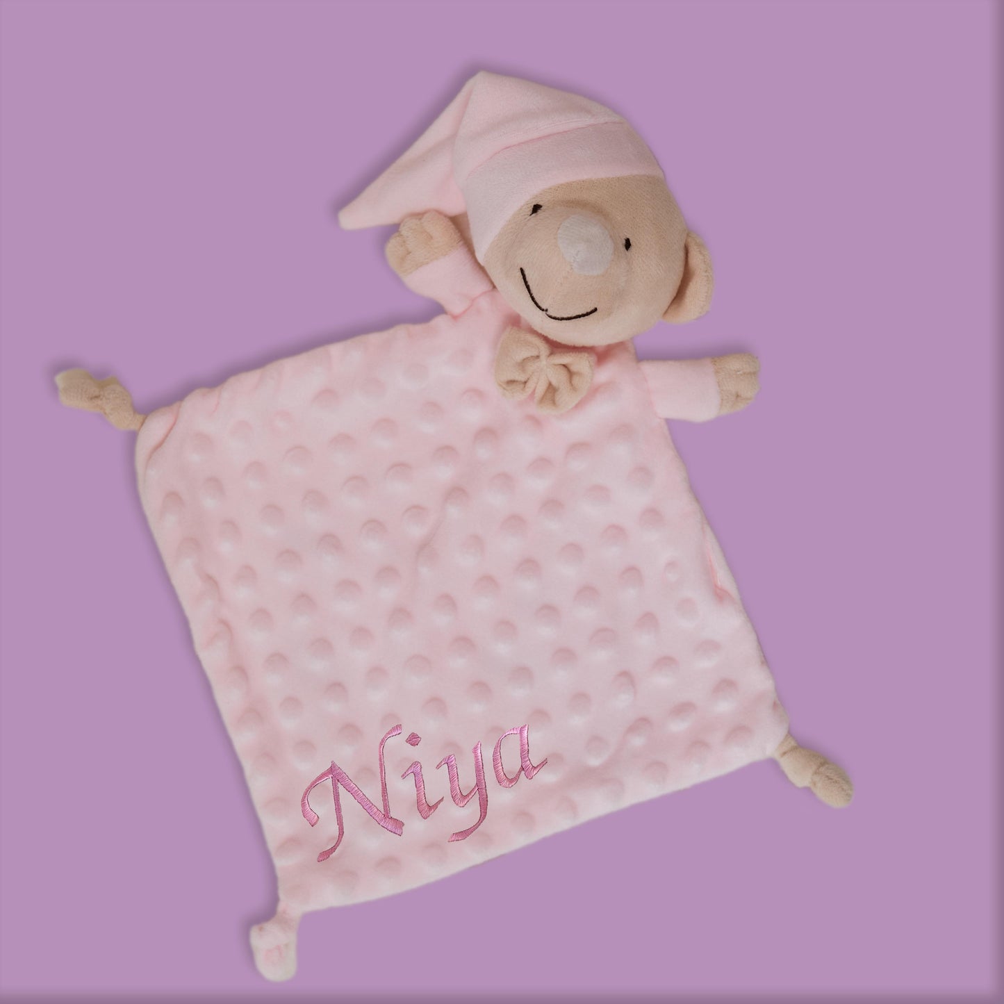 Knuffeldoekje Met Naam | Beer Roze