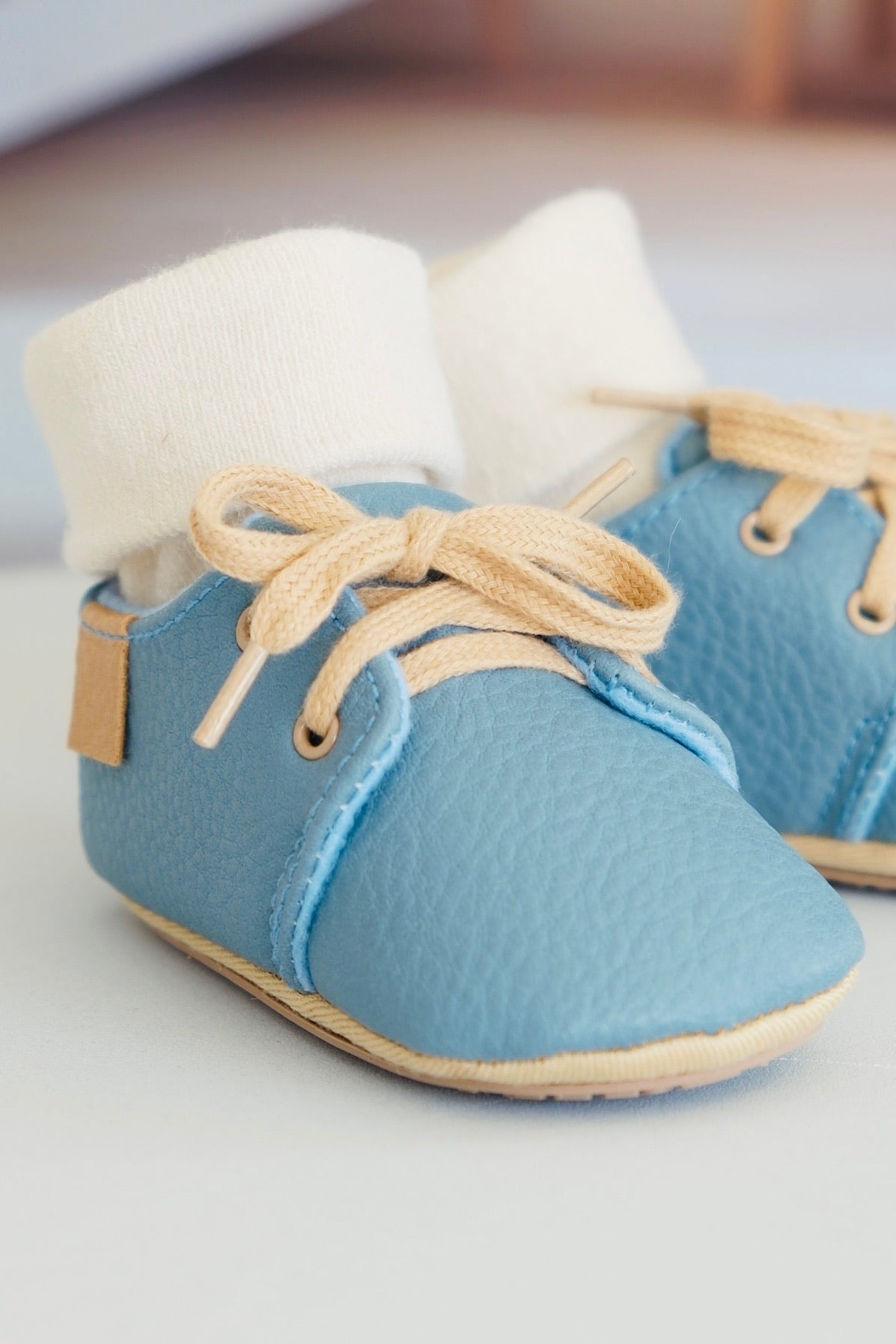Leren schoentjes Adam | Blauw
