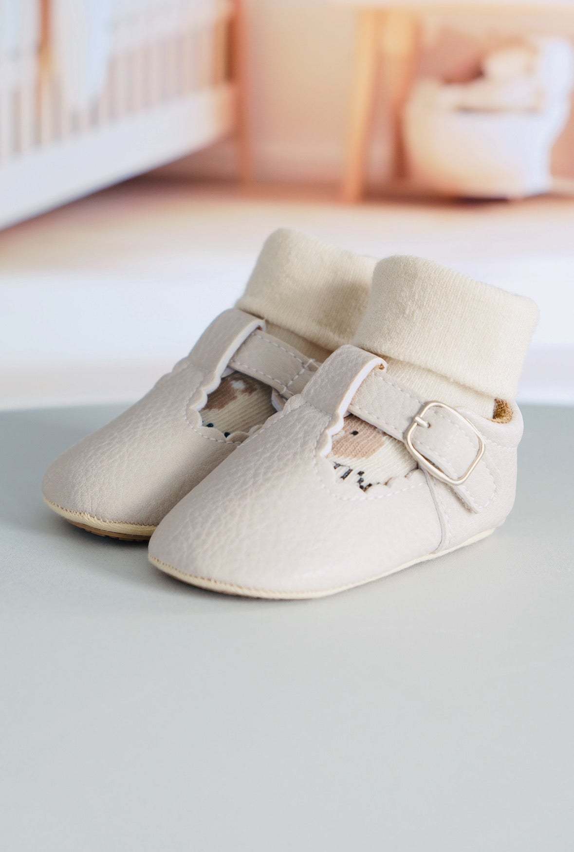 Leren schoentjes Issa | Beige