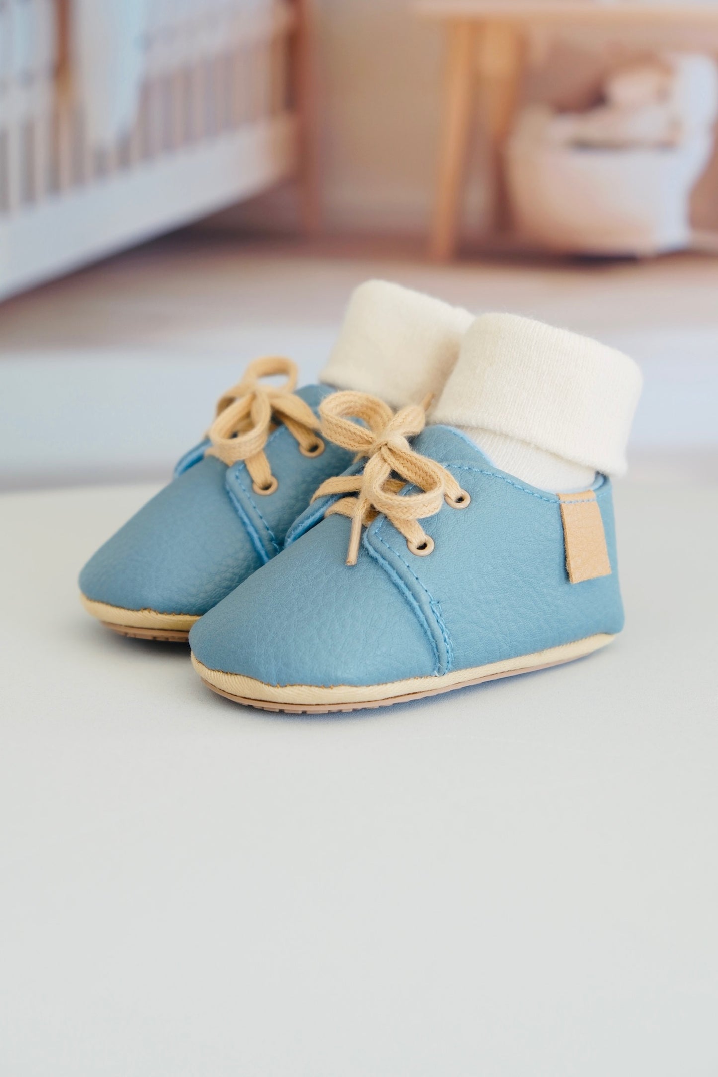 Leren schoentjes Adam | Blauw