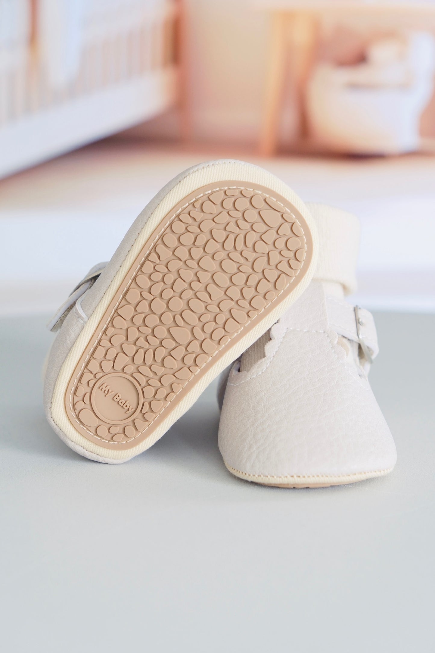 Leren schoentjes Issa | Beige