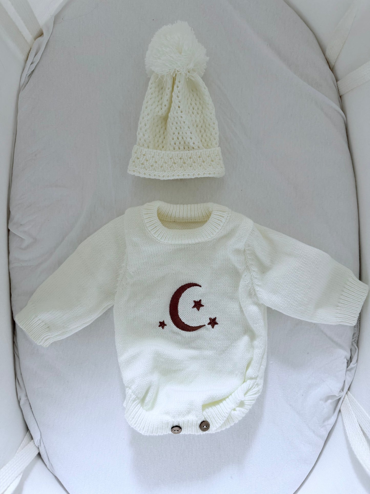 Gebreide romper + muts