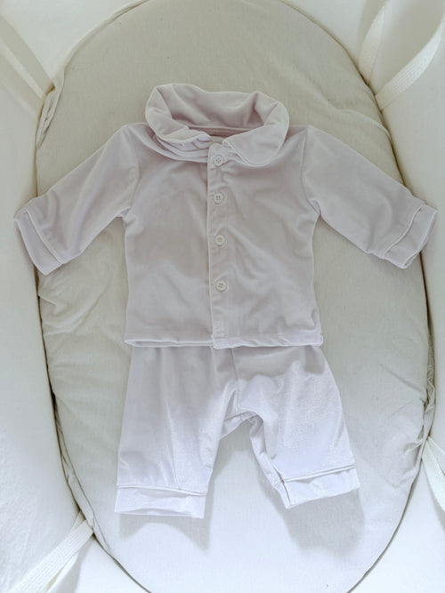 Velours Pyjama jongen | Pearl White