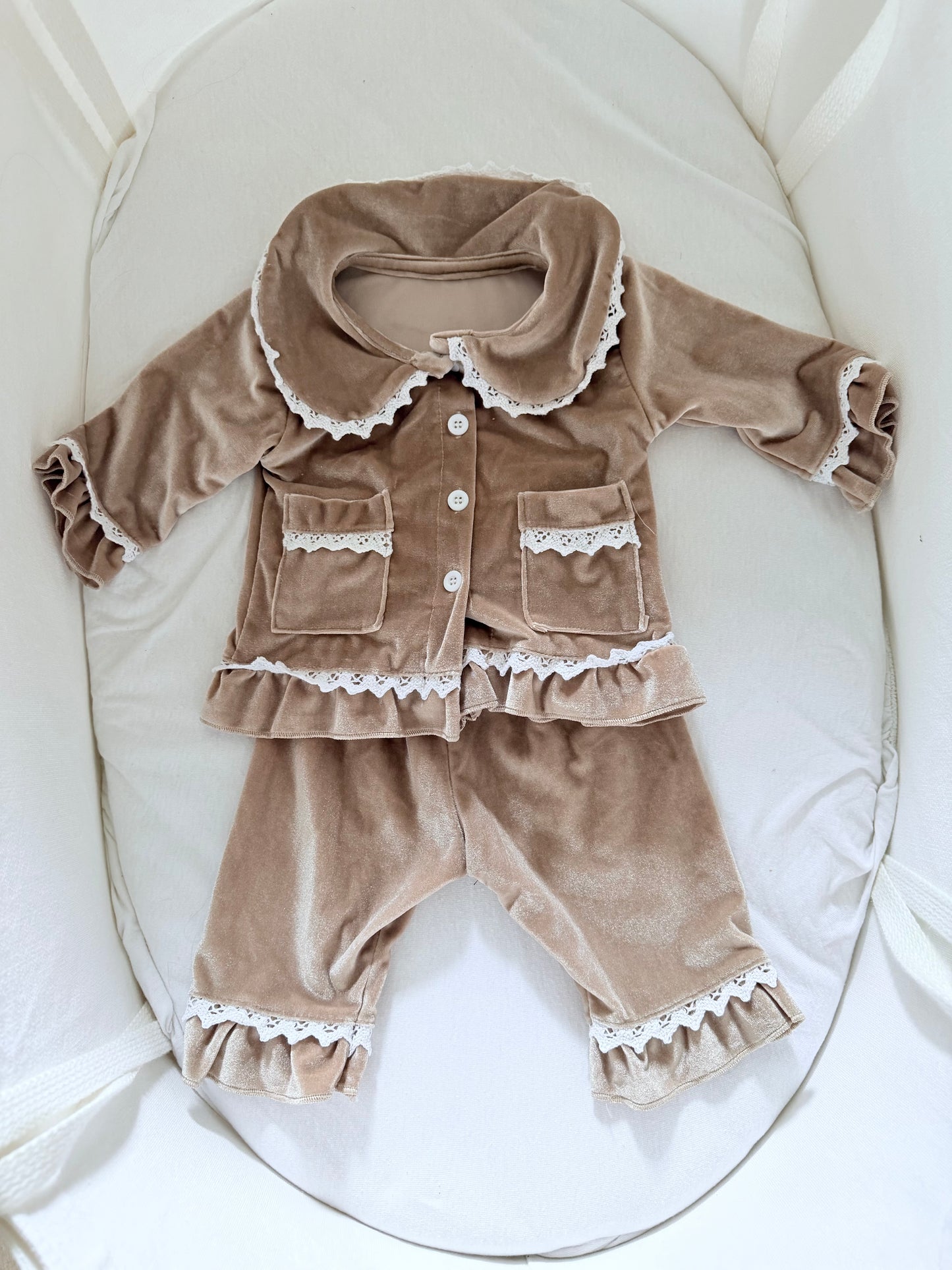 Velours Pyjama meisje | Sand