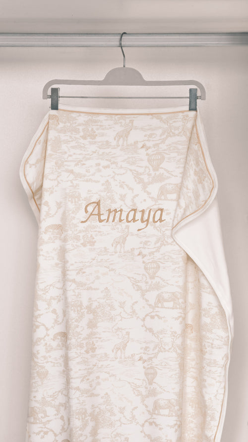 Dekentje Met Naam | Beige Adventure