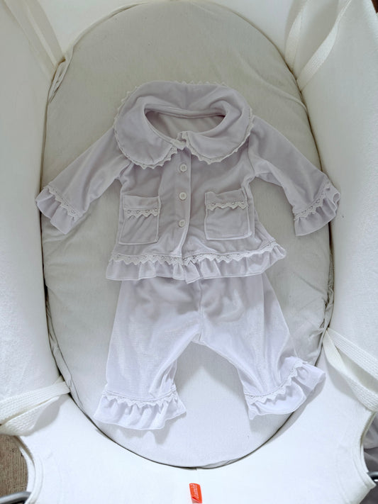 Velours Pyjama meisje | Pearl White