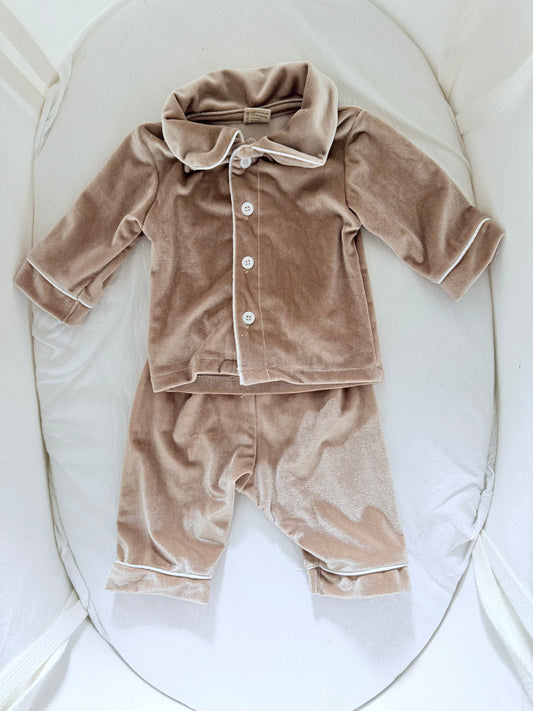 Velours Pyjama jongen | Sand